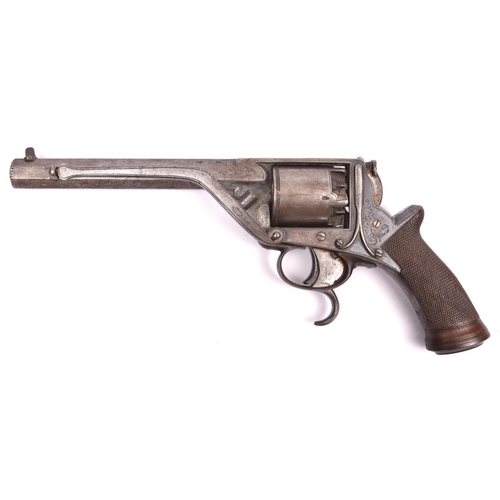 341 - A 5 shot 54 bore 2nd model Tranter double trigger percussion revolver, barrel 6¼