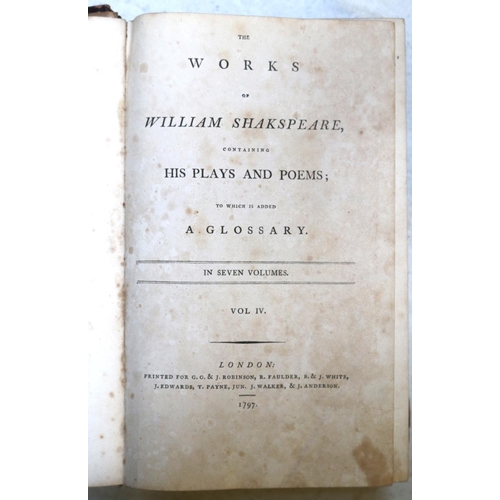 7 - 26x 18th and 19th Century books. Including; Vol 4 of Shakspeare's Works (pub. London 1797). Essays b... 