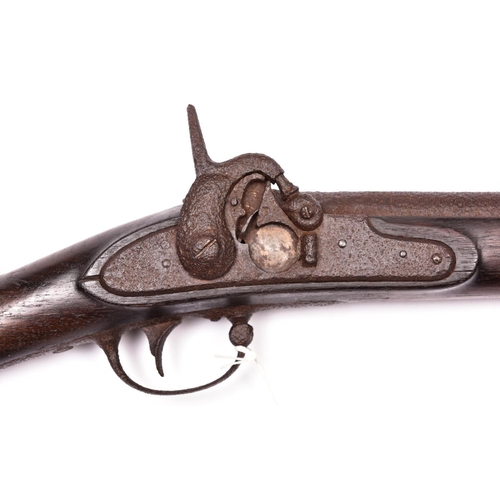 340 - An American 14 bore (approx .68”) 3 band rifled percussion musket, 57” overall, barrel 41½”, with Ma... 