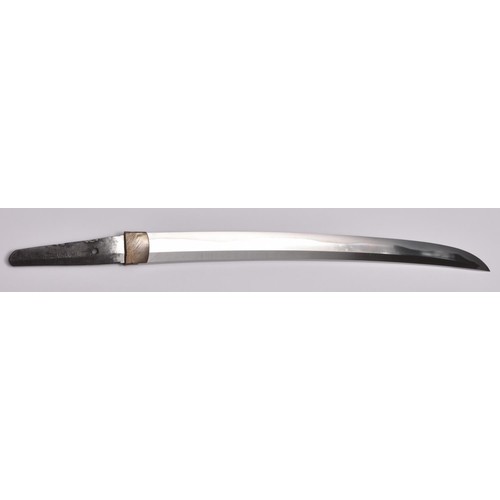 294 - A good wakizashi in shirasaya, Shinto, signed Fukiwara Ariyoshi in good Japanese polish, £1500-2000