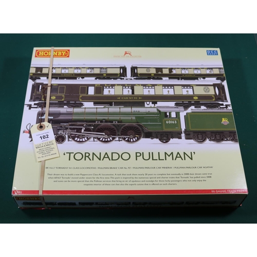 102 - A Hornby OO Tornado Pullman train pack (R3093). Comprising BR Tornado 4-6-2 tender locomotive, 60163... 