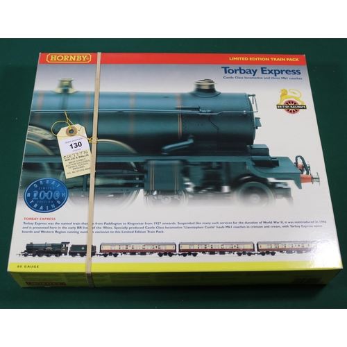 130 - A Hornby OO gauge Torbay Express train pack (R2090). Comprising a GWR Castle Class 4-6-0 locomotive,... 