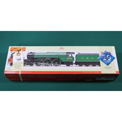 149 - A Hornby OO BR Class A3 4-6-2 locomotive (R2687). Flying Scotsman 4472, in lined green livery. Boxed... 