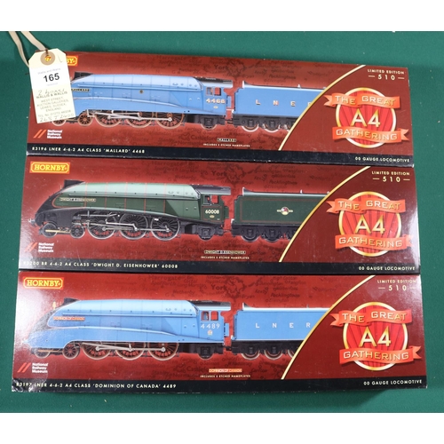 165 - Hornby OO Set, The Great A4 Gathering. Comprising 6x Class A4 4-6-2 tender locomotives; Sir Nigel Gr... 