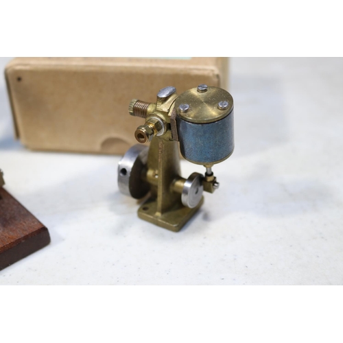 198 - 3x brass and cast iron live steam single cylinder models by Stuart Models etc. A steam pump (approx ... 