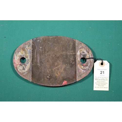 21 - Locomotive shedplate 40A Lincoln 1950-1973. Cast iron plate in good, believed to be unrestored, cond... 