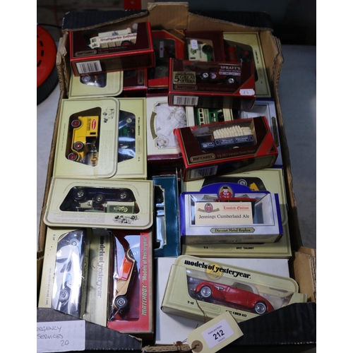 212 - 155x vehicles by various makes. Including; Matchbox Models of Yesteryear, Lledo, Oxford Diecast, Eli... 