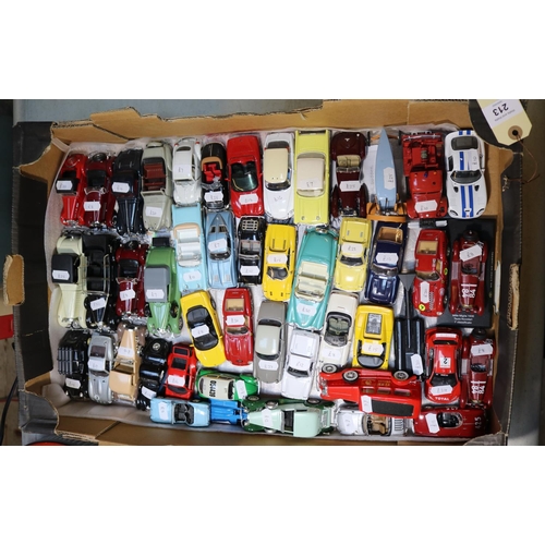 213 - 70+ vehicles by various makes including; Oxford Diecast, Corgi, Solido, Dinky, Matchbox, etc. Cars a... 