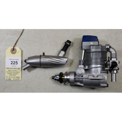 225 - O.S. model aircraft engine for radio controlled aircraft. Model No. FS 56, with silencer. Made in Ja... 