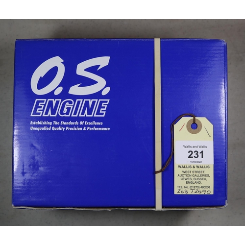 231 - O.S. four stroke model aircraft engine for radio controlled aircraft. Model No. FS 81/34810, with si... 