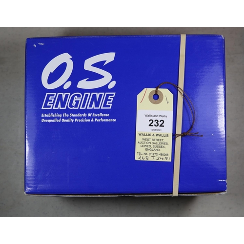 232 - O.S. four stroke model aircraft engine for radio controlled aircraft. Model No. FS 81/34810, with si... 