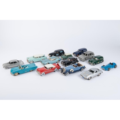 218 - 14 white metal models. Series 1 Range Rover 4 door. 1953 Morris Six POLICE Car in black. An SRC Mode... 