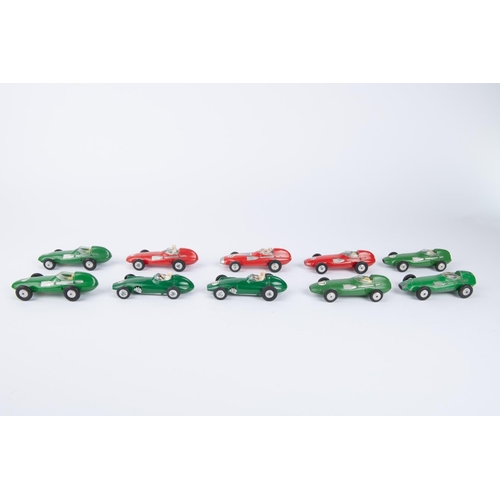 319 - 10 Corgi Vanwall and BRM single seat racing cars. 8 Vanwall- 3 finished in red, two with drivers, RN... 