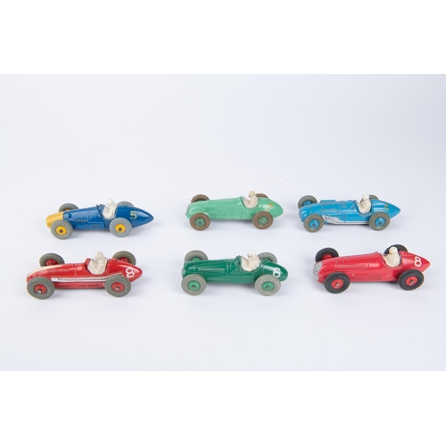 333 - 6 Dinky Toys. Cooper Bristol 23G. Maserati 23N. Alfa Romeo 232. Talbot Lago 23K. Ferrari 234. H.W.M ... 