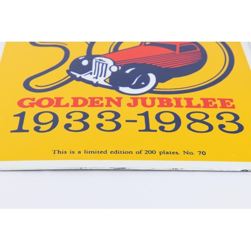 355 - A Limited Edition enamelled sign/plate 'Dinky Toys 50 years Golden Jubilee 1933-1984. Plate No.70 of... 