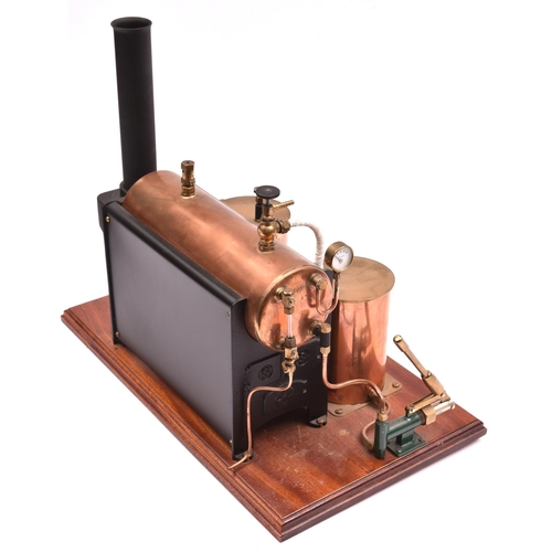 197 - A Stuart Models live steam boiler for a steam plant. A well constructed model in brass etc. Fitted w... 