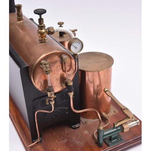 197 - A Stuart Models live steam boiler for a steam plant. A well constructed model in brass etc. Fitted w... 