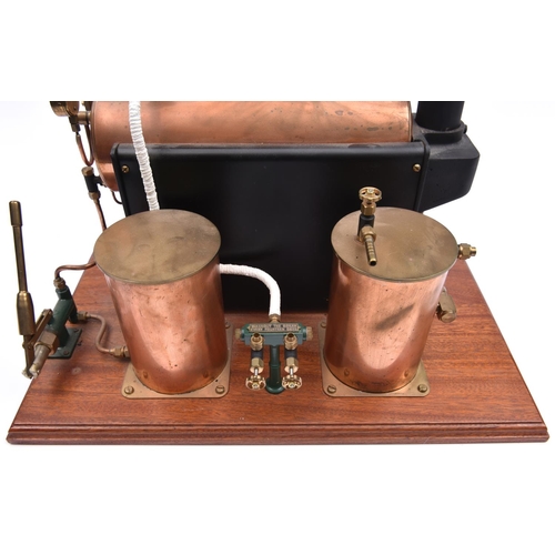 197 - A Stuart Models live steam boiler for a steam plant. A well constructed model in brass etc. Fitted w... 