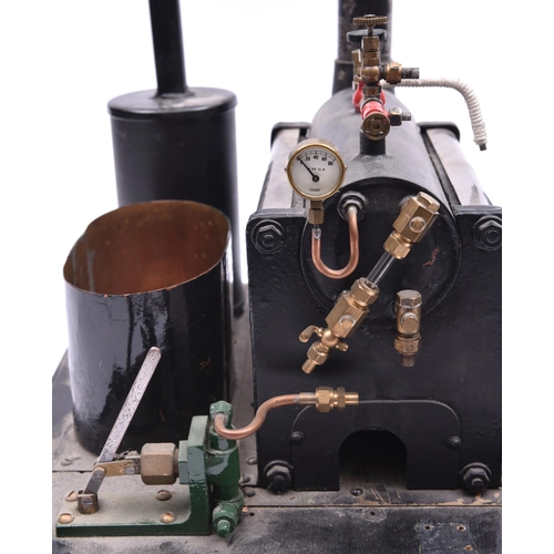 200 - A live steam stationary steam boiler built using some Stuart parts. Fitted with pressure gauge, wate... 