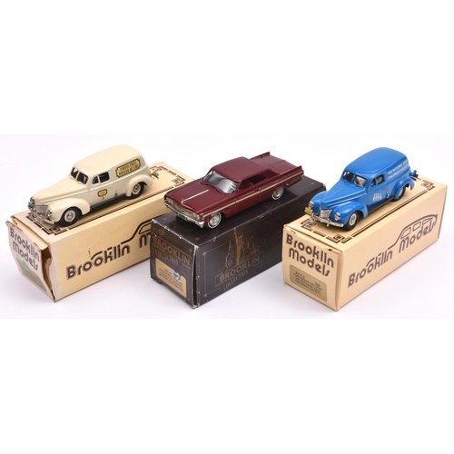 282 - 3 White Metal Brooklin Models. 1940 Ford Sedan Delivery (BRK9). In the blue livery of 'The National ... 