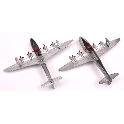 348 - 2 Dinky Toys Empire Flying Boats. Cambria G-A DUV and Camilla G-A EUB. Both in silver with red plast... 