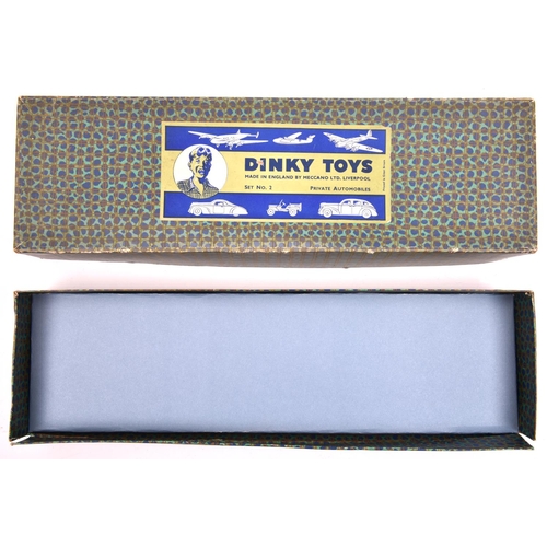 358 - A rare Dinky Toys Gift Set box for Set No.2 Private Automobiles. A 1946-1948 North American market s... 