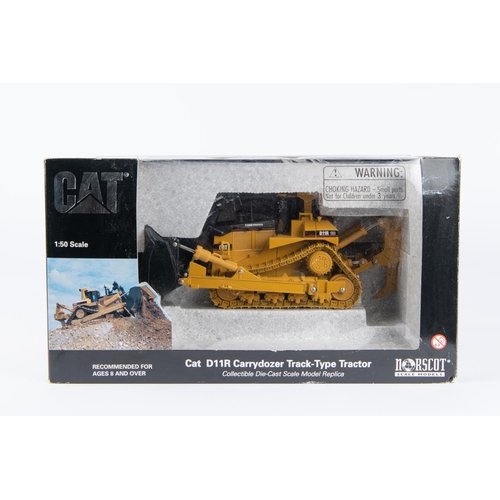 284 - Norscot 1:50 scale Cat D11R Carrydozer Track-Type Tractor. In yellow and black livery. Boxed, minor/... 