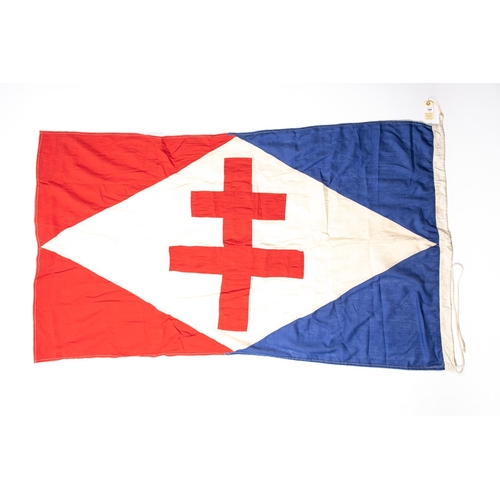 144 - A Free French Cross of Lorraine flag, of stitched construction, 60