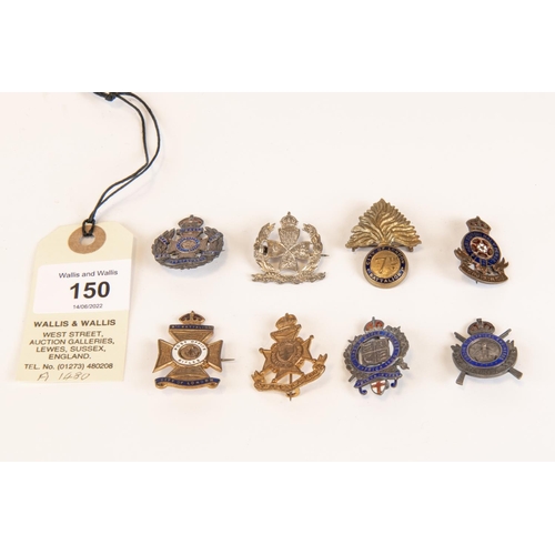 150 - Eight various sweetheart brooches to London Regiments: 2nd City of London, RF (brass and enamel), 5t... 