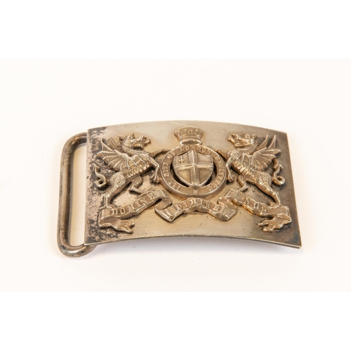 162 - An officer's waist belt plate of the 1st City of London Engineers, with clasp; and a similar ORs WBP... 