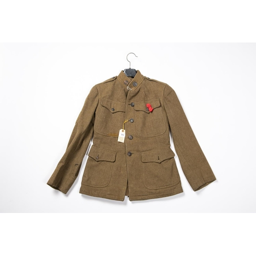 171 - A good WWI US Army khaki service dress jacket, with bronzed buttons and medical collar badges, embro... 