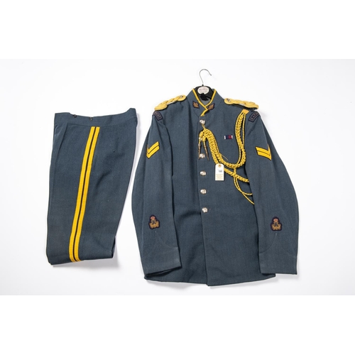 195 - A Post 1953 RAF band corporal's full dress tunic, complete with anodised buttons, bullion collar bad... 