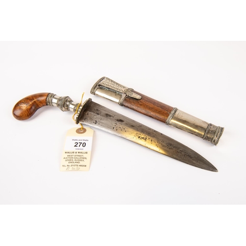 270 - An attractive Phillipino knife,  tapered DE blade 7¾