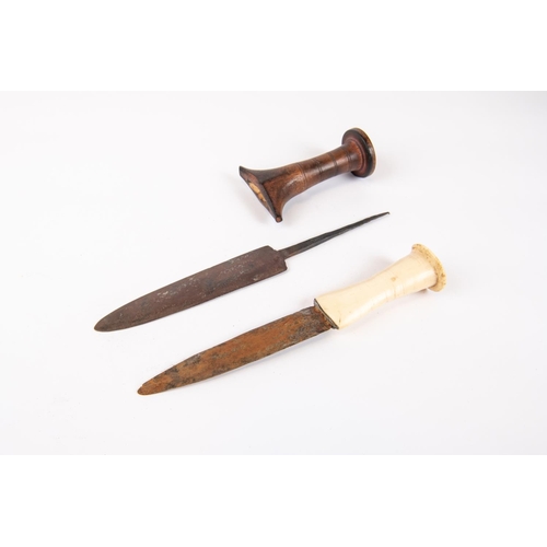 272 - A Sudanese arm dagger, plain flat blade 5¼