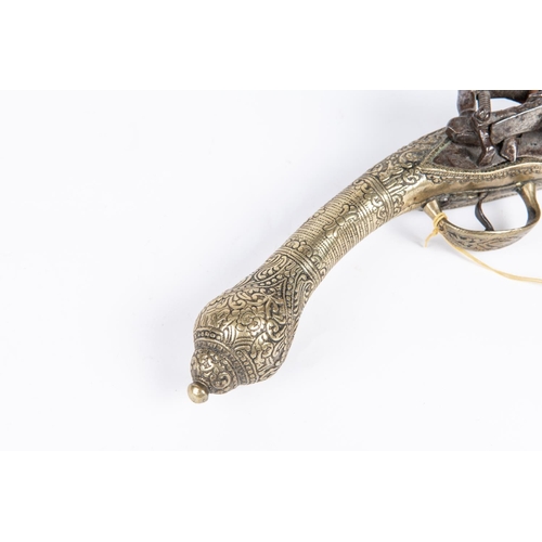 321 - A Balkan miquelet lock holster pistol, 19½