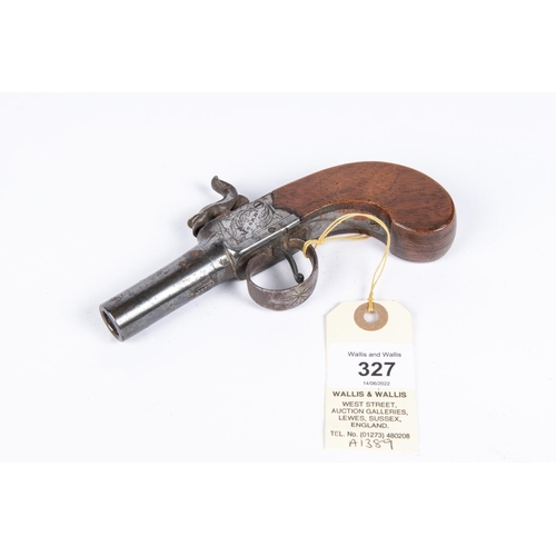 327 - A 54 bore percussion boxlock pocket pistol, by Moore, c 1820, 5¾