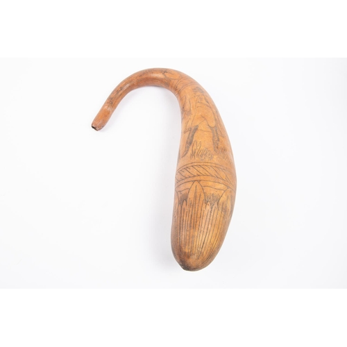 34 - A curious carved horn, has design of Napoleon, foliage and Ajaccio. GC (Ajaccio was Napoleon's birth... 