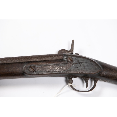 340 - An American 14 bore (approx .68”) 3 band rifled percussion musket, 57” overall, barrel 41½”, with Ma... 