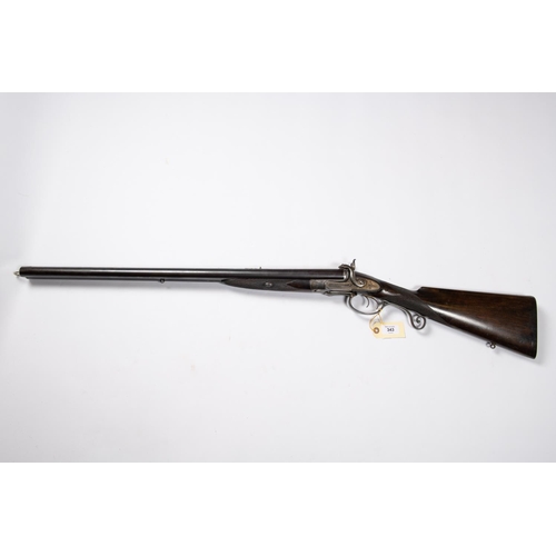 343 - A good rare double barrelled 12 bore underlever pinfire rifle, by William Moore & Grey, number 2311,... 