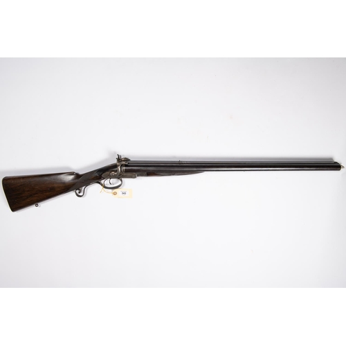 343 - A good rare double barrelled 12 bore underlever pinfire rifle, by William Moore & Grey, number 2311,... 