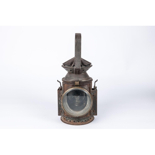 36 - A WWII British military railway lamp, marked 