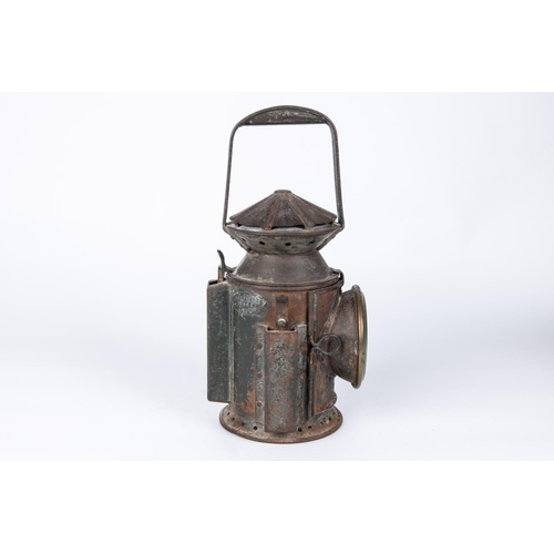 36 - A WWII British military railway lamp, marked 