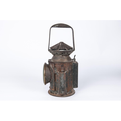 36 - A WWII British military railway lamp, marked 