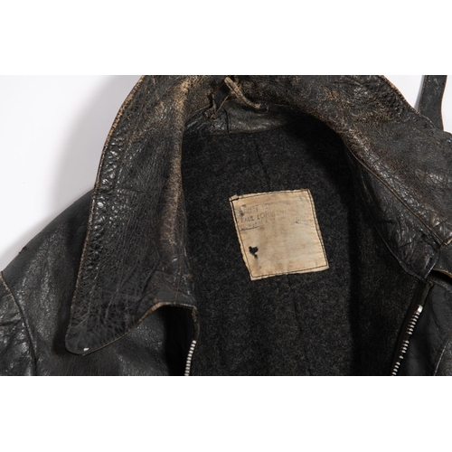 83 - A Third Reich U boat crew full length 1 piece leather zip fronted suit, a very rare item in used con... 