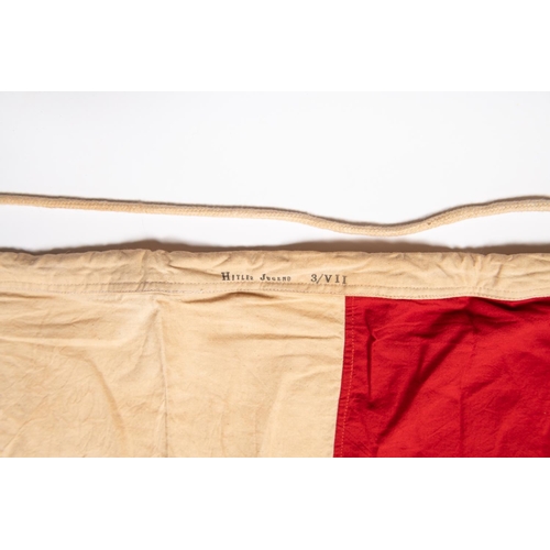 96 - A Third Reich Hitler Youth stitched flag, 85x 150cm, marked 