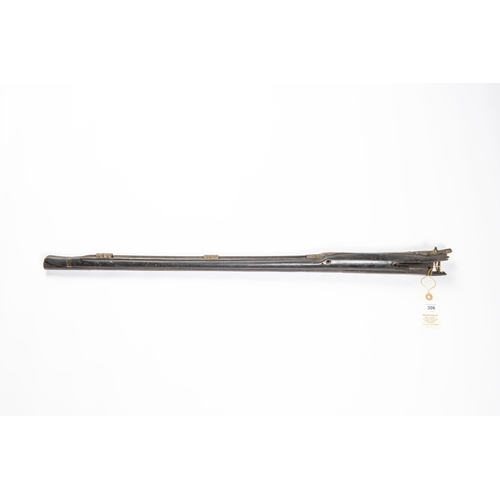 306 - The barrel, fore end and some mounts from a late 17th century flintlock carbine, 4 stage barrel 29½