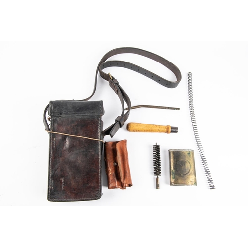 53 - A Third Reich MP34 cleaning kit in black leather carrying case, contains an assortment of tools. GC ... 