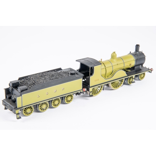 189 - An OO gauge Wills Finecast brass kitbuilt LSWR Class T9 'Greyhound' 4-4-0 tender locomotive, 303, in... 