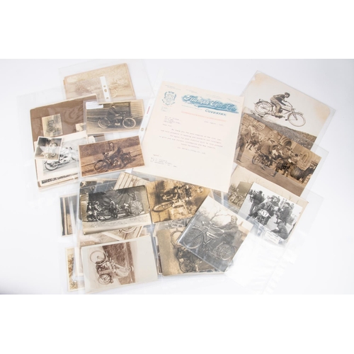 3 - An archive of Triumph Motorcycle early 20th Century photographs and postcards. 40+ photographs, post... 