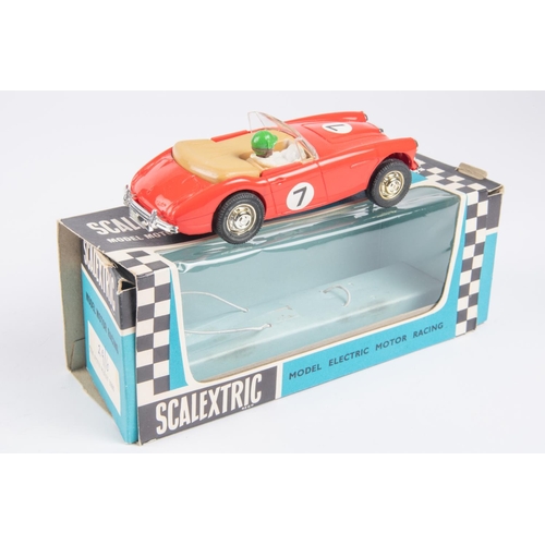 331 - Tri-ang Scalextric (C74) Austin Healey 3000, racing number 7, with red body. Boxed, in window box an... 